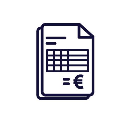 Competitive price pictogram of an invoice