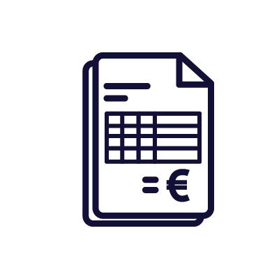 Prix concurrentiel pictogramme d'une facture