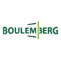 boulemberg logo avec différentes teintes devert avec une moitié de fenètre