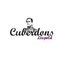 cuberdons léopold entreprise de Cuberdons, pâtes de fruits, nougats canneberge, guimauves et différents coffrets selon les goûts c'est un logo avec Léopold dessus avec cuberdons écrit en noir et Léopold en mauve qui est la couleur de leur site web également.