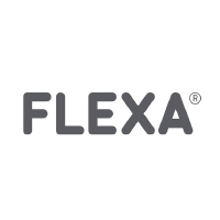 dark grey flexa logo showing the company name
