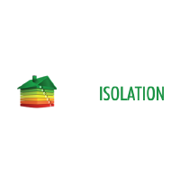 dd isolation logo rouge jaune et vert dont le titre est en vert et la maison juste à côté en dégradé de ces différentes couleurs