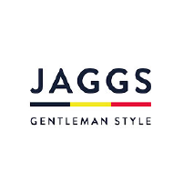 jaggs gentleman style avec un drapeau belge qui sépare le nom de l'entreprise de son slogan pour indiquer que c'est du made en Belgium